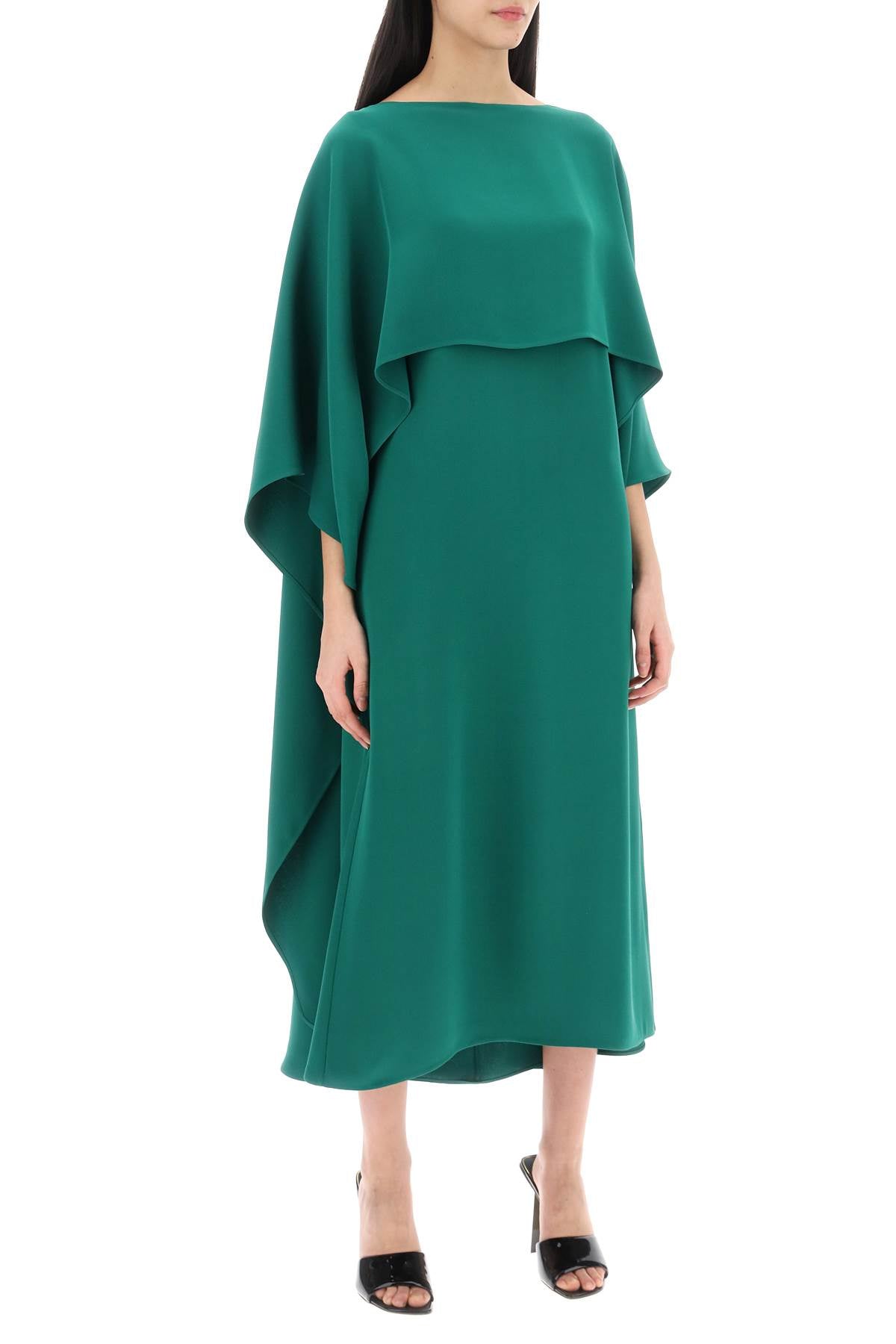 Shop Valentino Garavani Cady Couture Cape Dress In Women In Multicolor