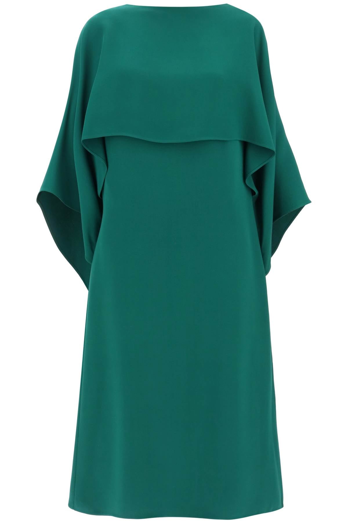 Valentino Garavani Cady Couture Cape Dress In Women In Green