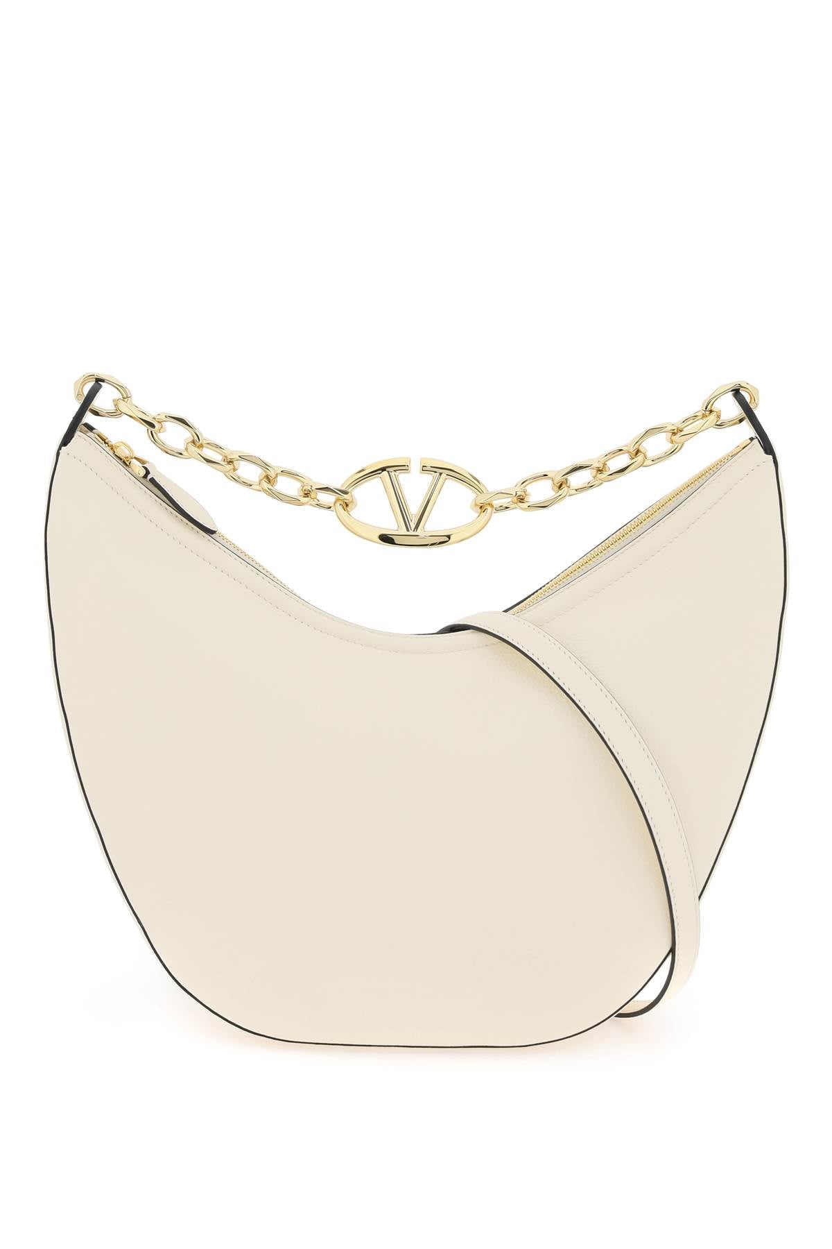 Shop Valentino Garavani Medium Vlogo Moon Hobo Bag Women In Cream