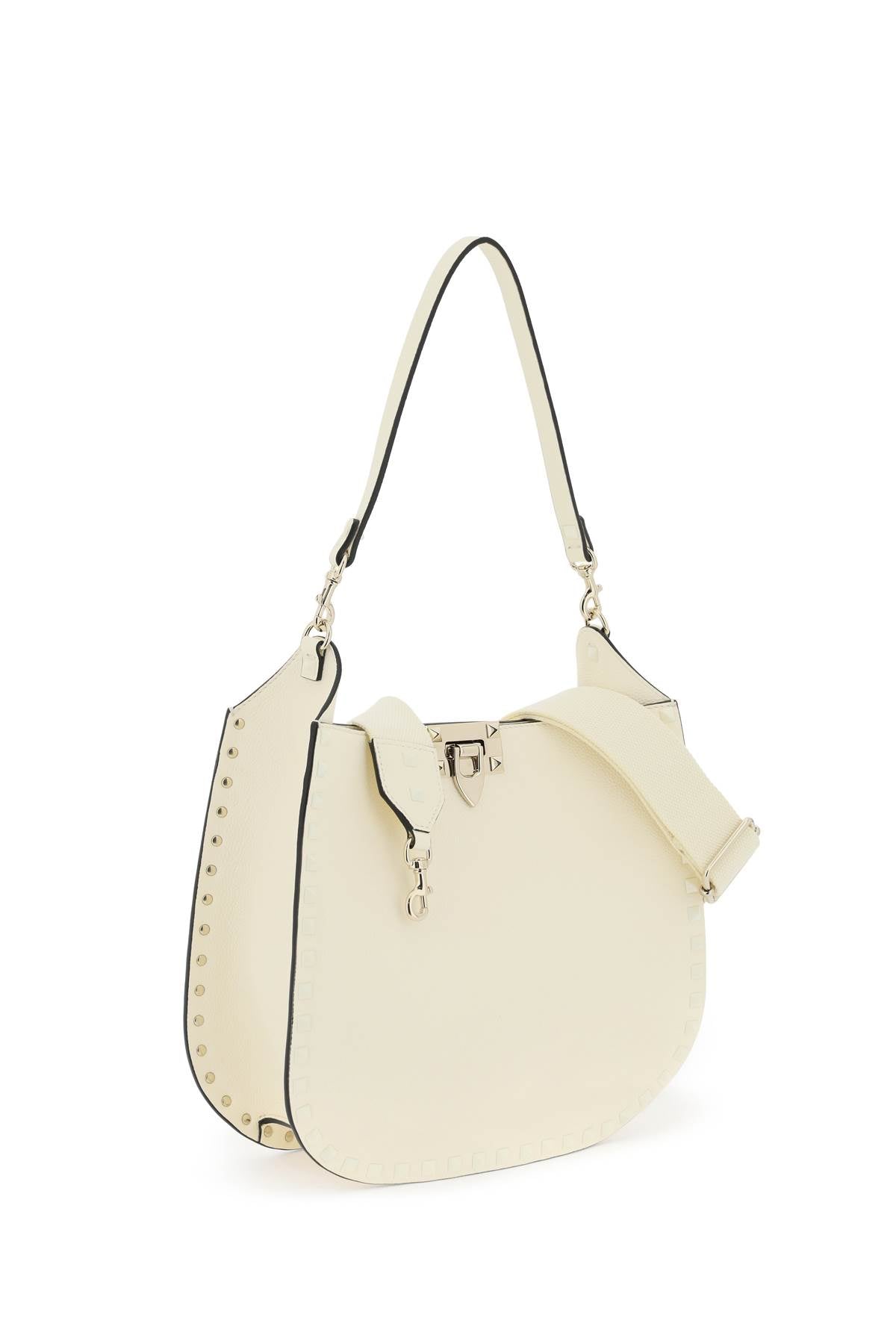 Shop Valentino Garavani Rockstud Hobo Bag Women In Cream