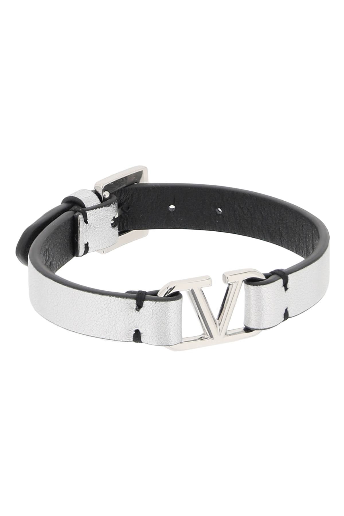 Shop Valentino Garavani Vlogo Signature Bracelet Women In Silver