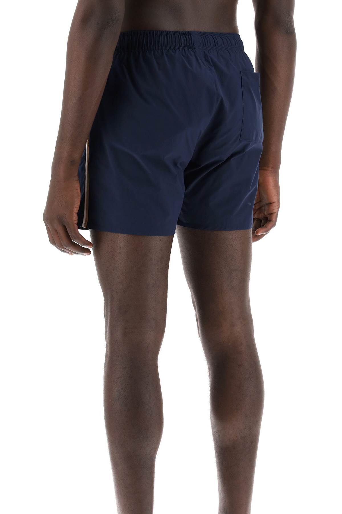Shop Hugo Boss Boss "seaside Bermuda Shorts With Tr Men In Blue