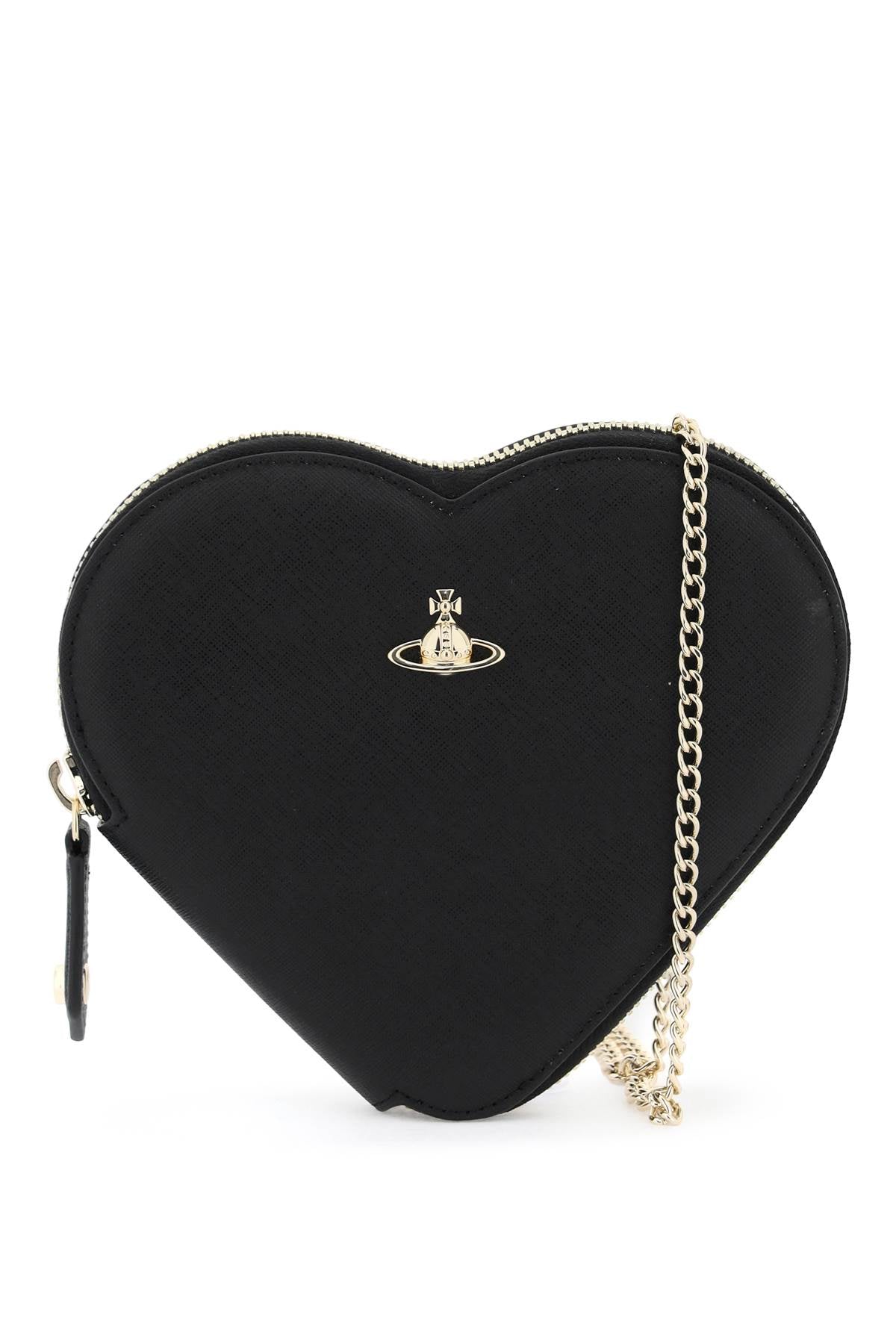 Shop Vivienne Westwood Heart-shaped Crossbody Bag Women In Black