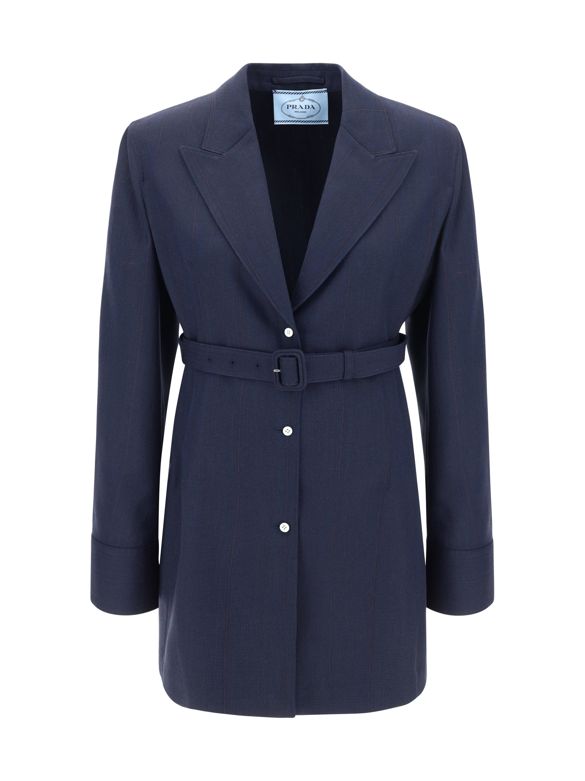 Shop Prada Women Oversized Jacket In Blue