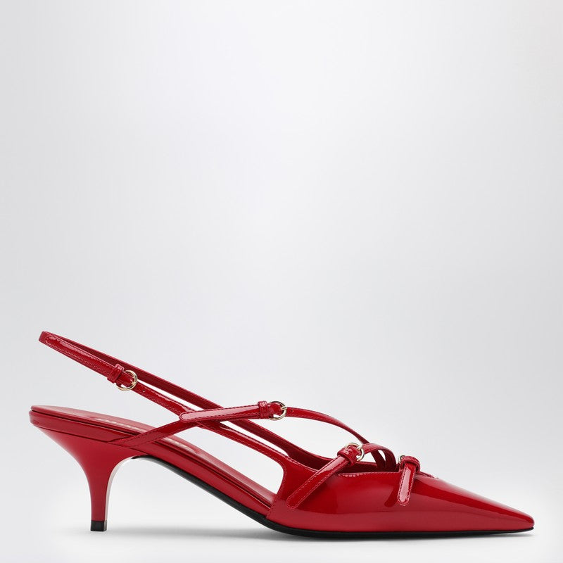 Miu Miu Red Patent Leather Slingback Décolleté With Buckles Women