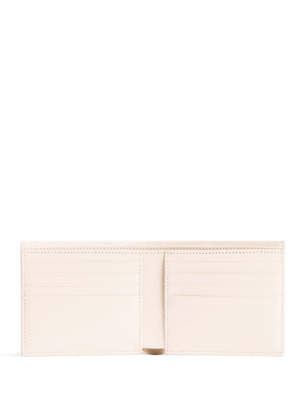 Shop Balenciaga Men Bi-fold Wallet With Logo In Cream