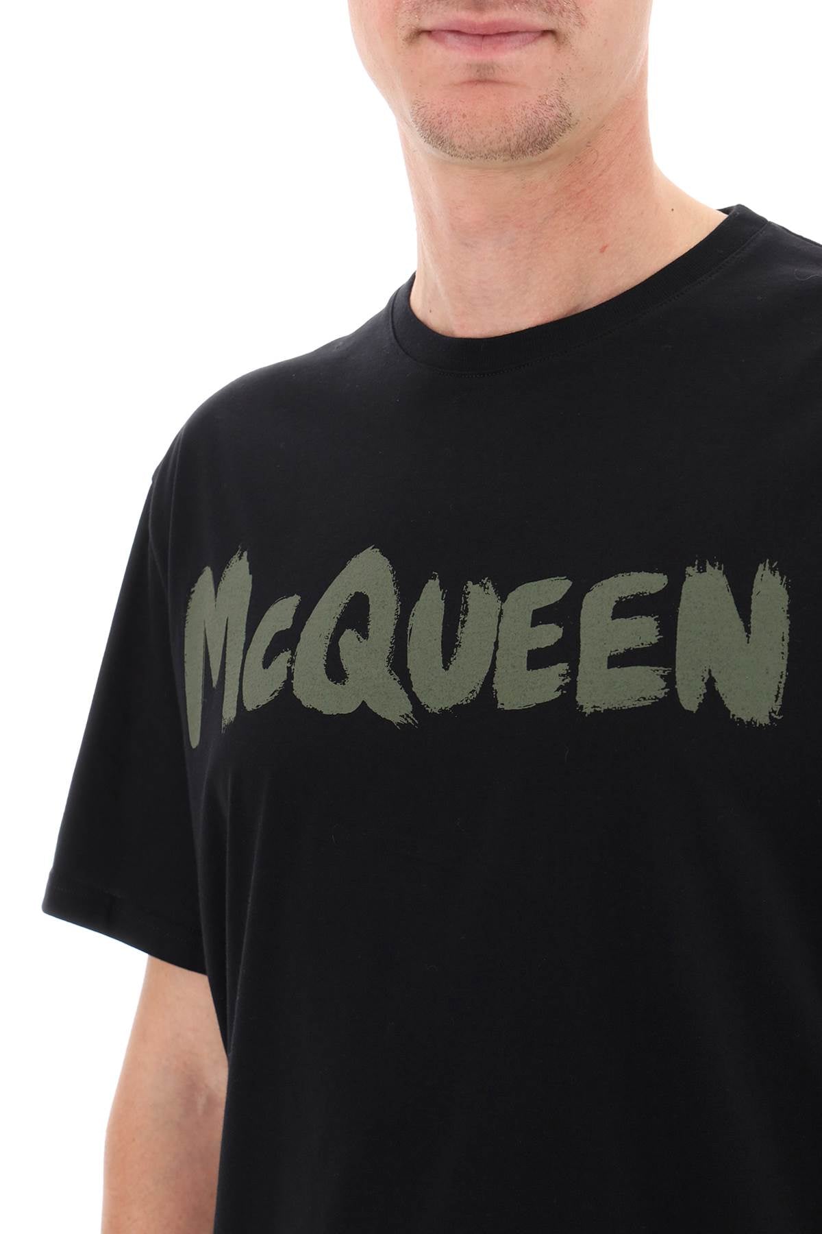 Shop Alexander Mcqueen Mcqueen Graffiti T-shirt Men In Multicolor