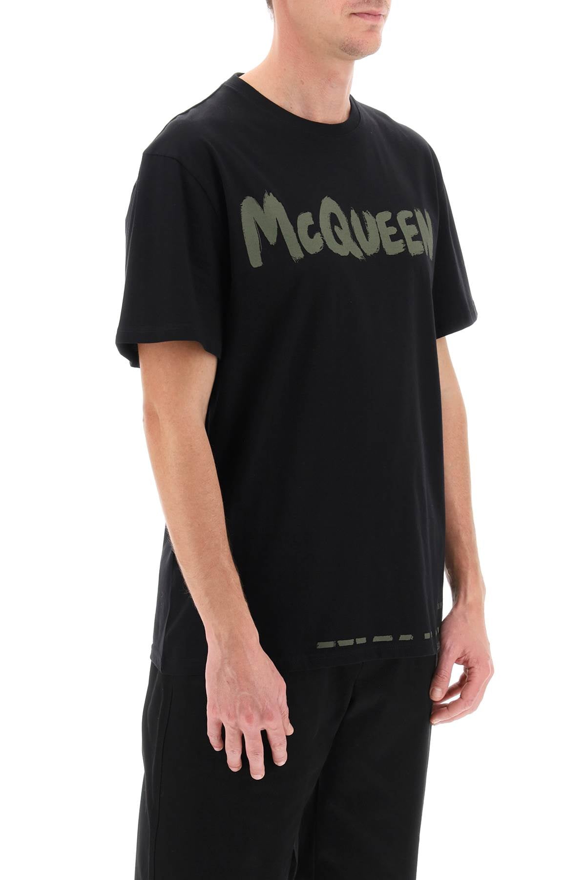 Shop Alexander Mcqueen Mcqueen Graffiti T-shirt Men In Multicolor