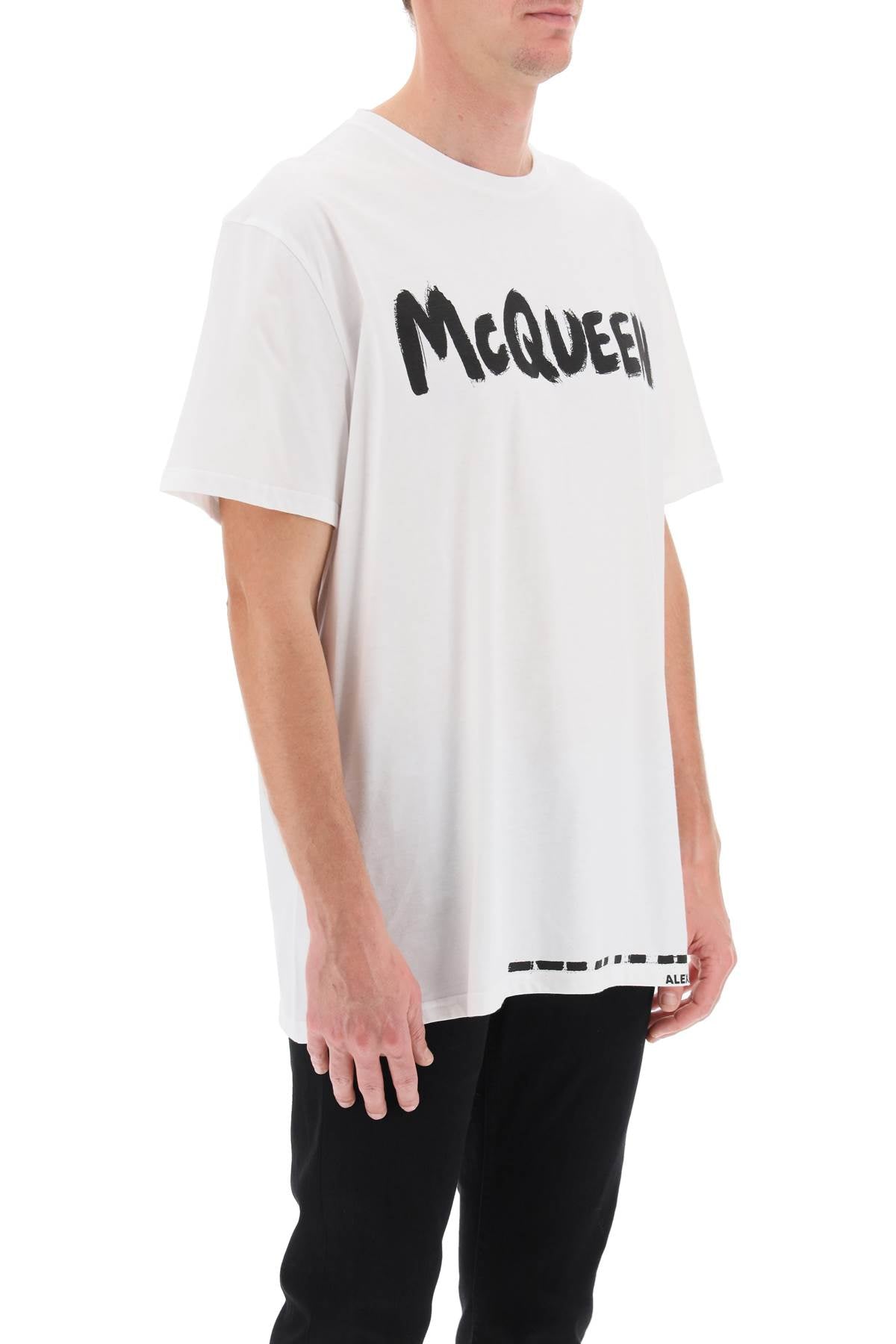 Shop Alexander Mcqueen Mcqueen Graffiti T-shirt Men In Multicolor
