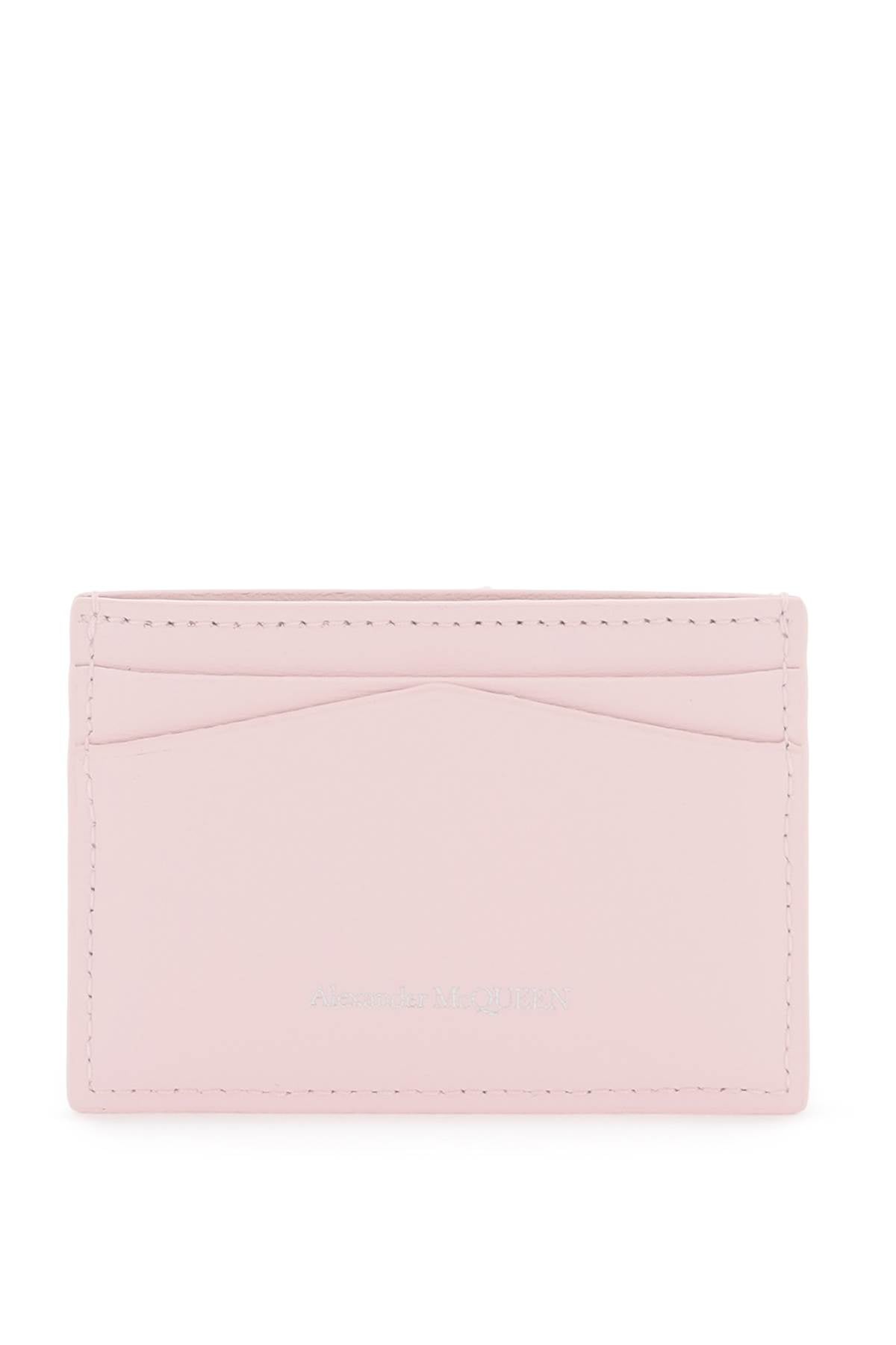 Shop Alexander Mcqueen Saffiano Leather Skull Card Holder Women In Pink