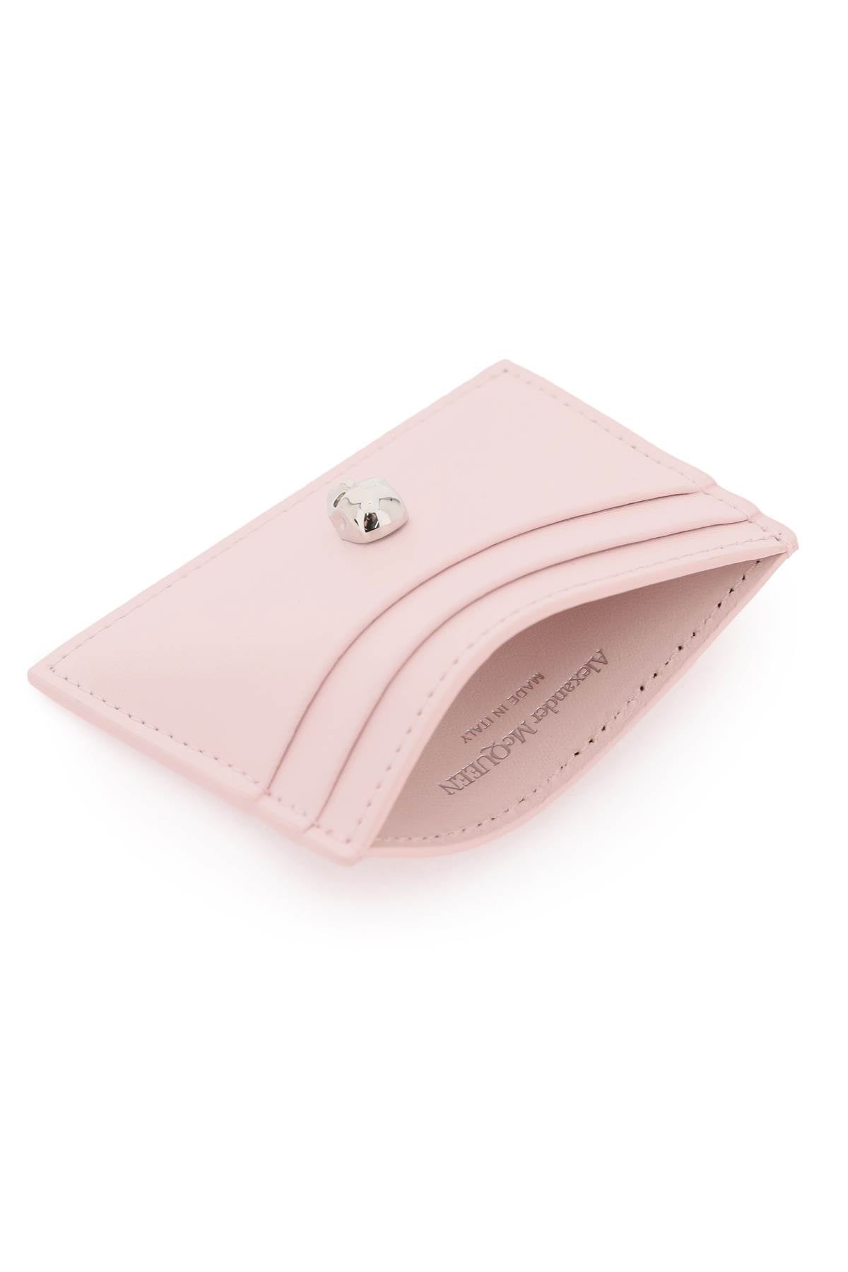 Shop Alexander Mcqueen Saffiano Leather Skull Card Holder Women In Pink