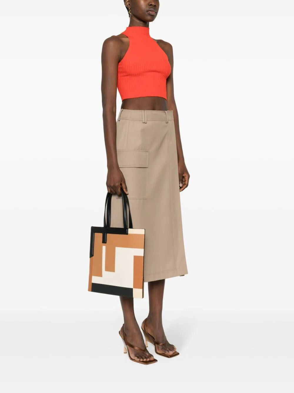 Shop Fendi Women  Flip Medium Shopper Bag In Brown