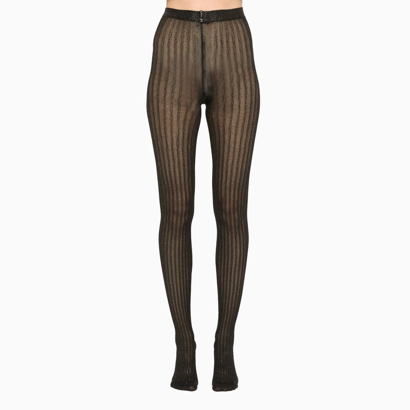 PRADA PRADA BLACK LUREX PRADA HOLIDAY TIGHTS WOMEN