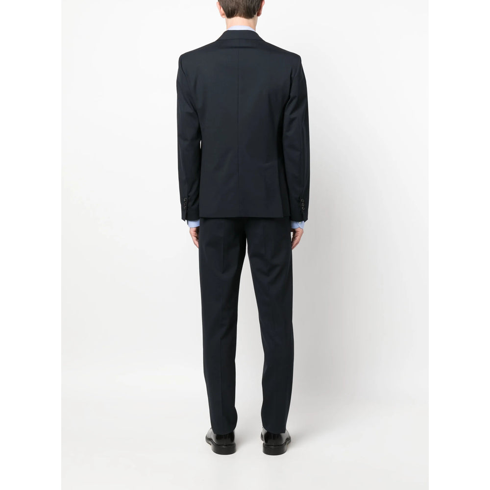Dsquared2 Structured Blazer Suit With Notch Lapel And Slim-fit Trousers In Blue