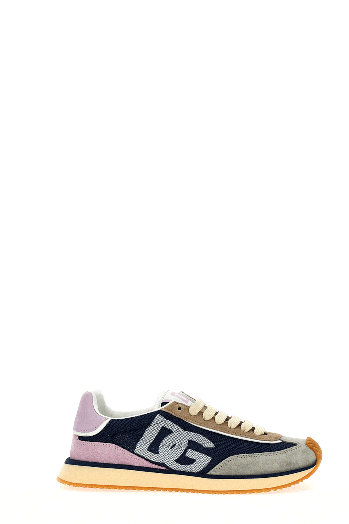 Dolce & Gabbana Cushion Sneakers With Mesh And Suede In Multicolor