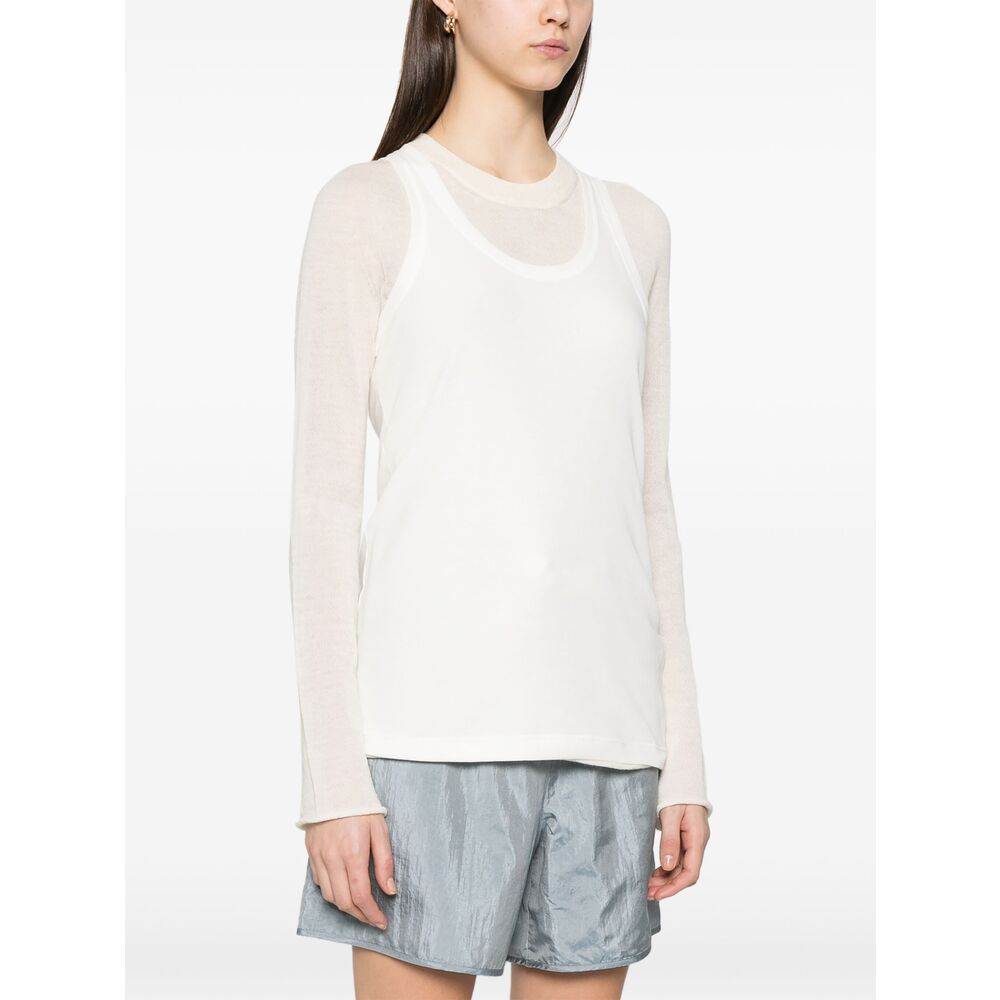 Jil Sander Raw-cut Sweater In White