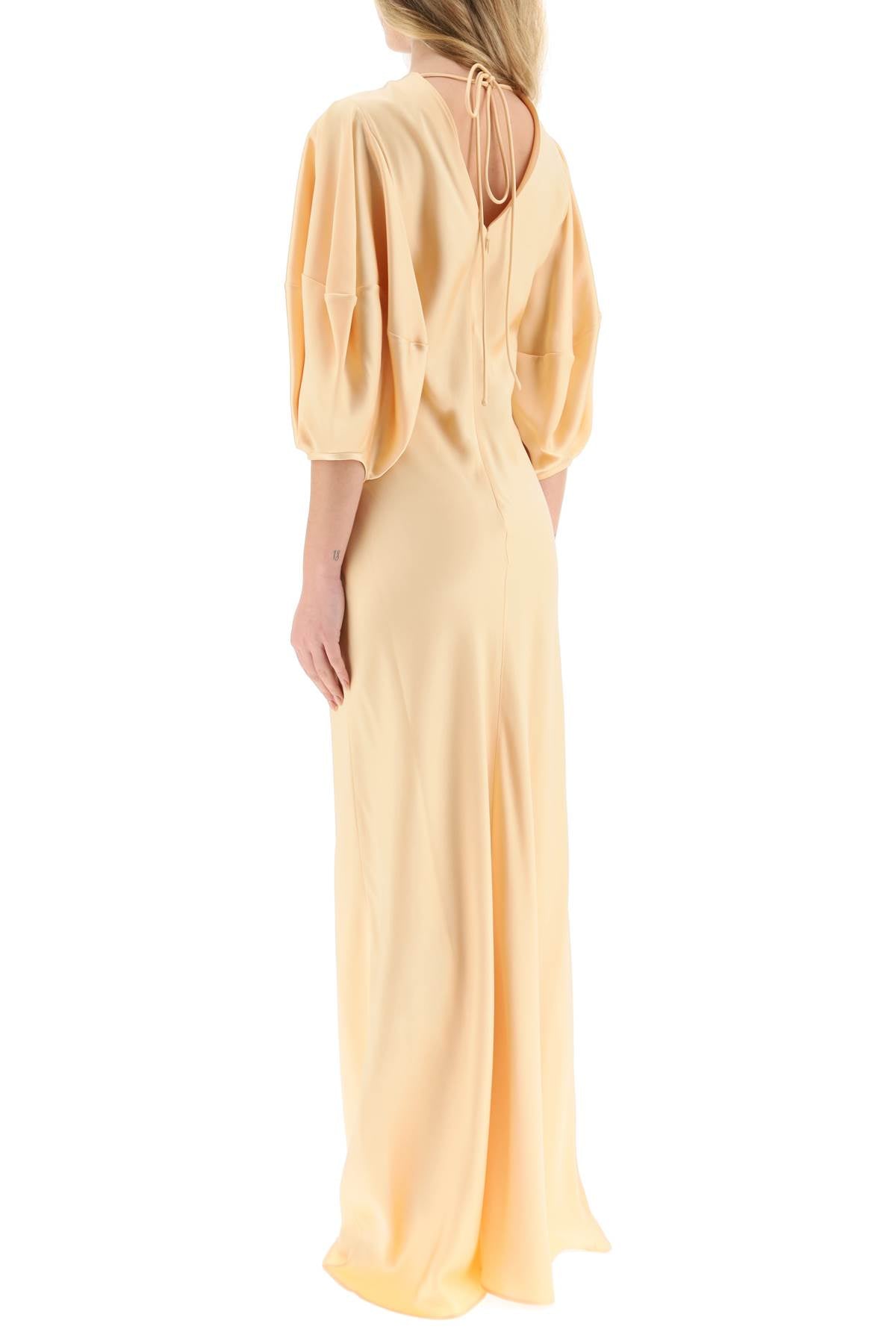Shop Stella Mccartney Satin Maxi Dress With Cut-out Ring Detail Women In Multicolor