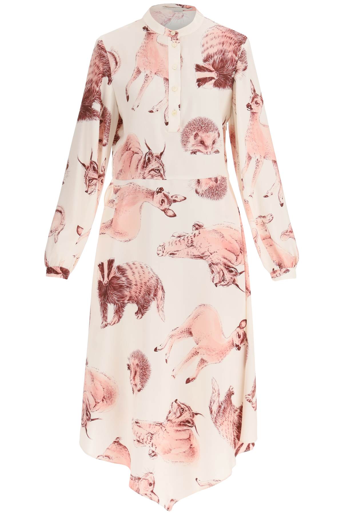 Shop Stella Mccartney Fauna Rewild Print Shirt Dress Women In Pink
