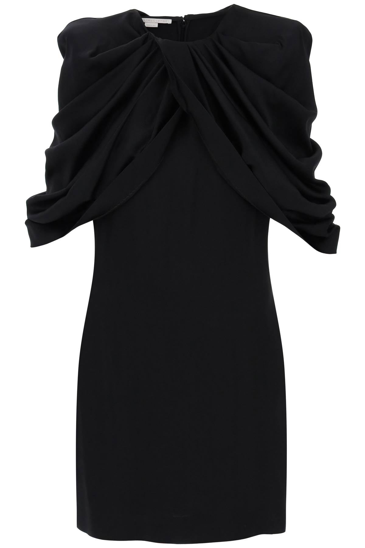 Shop Stella Mccartney Mini Dress With Petal Sleeves Women In Black