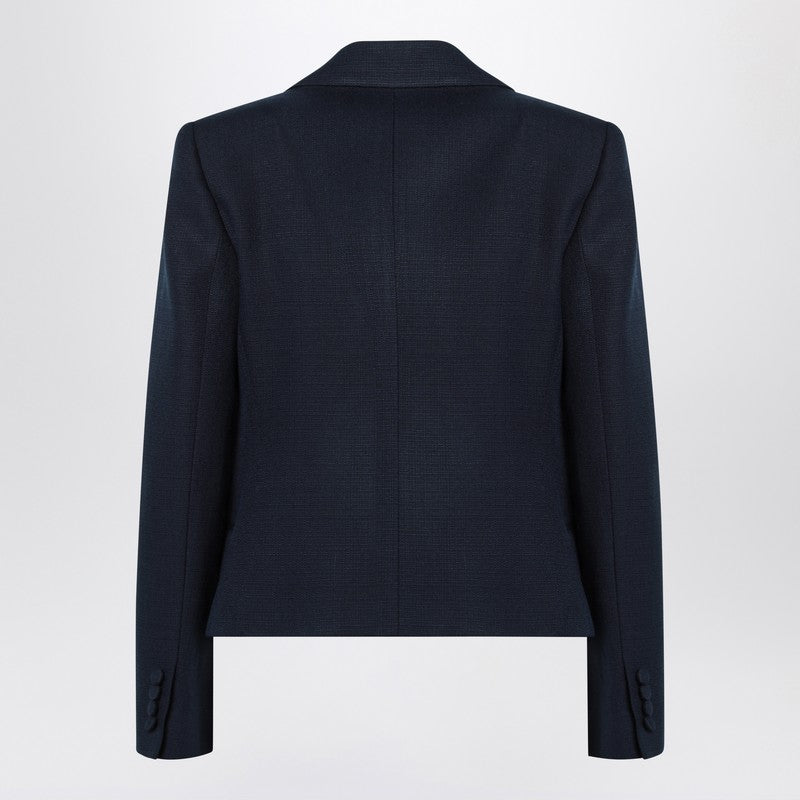 Valentino Tailored Bow-detail Jacket Crafted From Lightweight Viscose In Blue