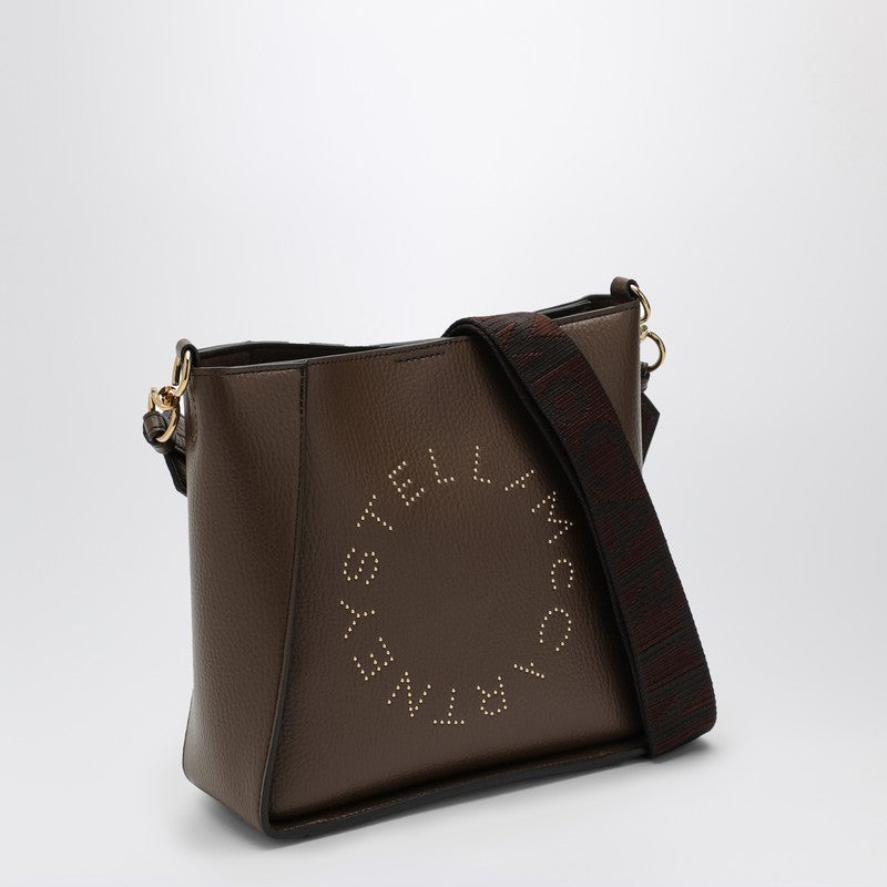 Shop Stella Mccartney Logo Brown Shoulder Bag Women