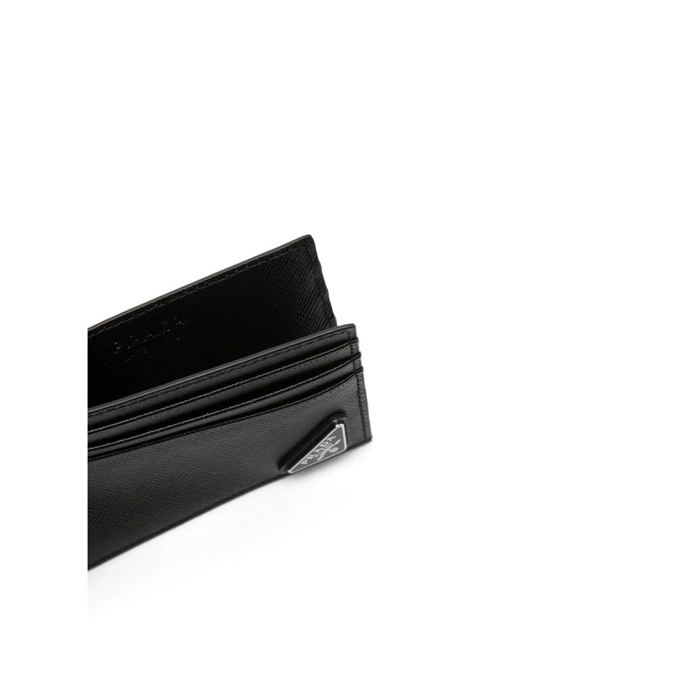 Prada Men Saffiano Leather Card Holder In Black