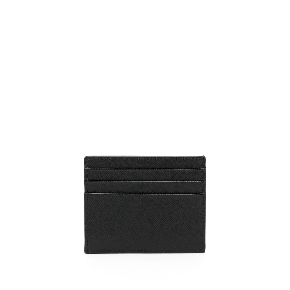 Prada Men Saffiano Leather Card Holder In Black