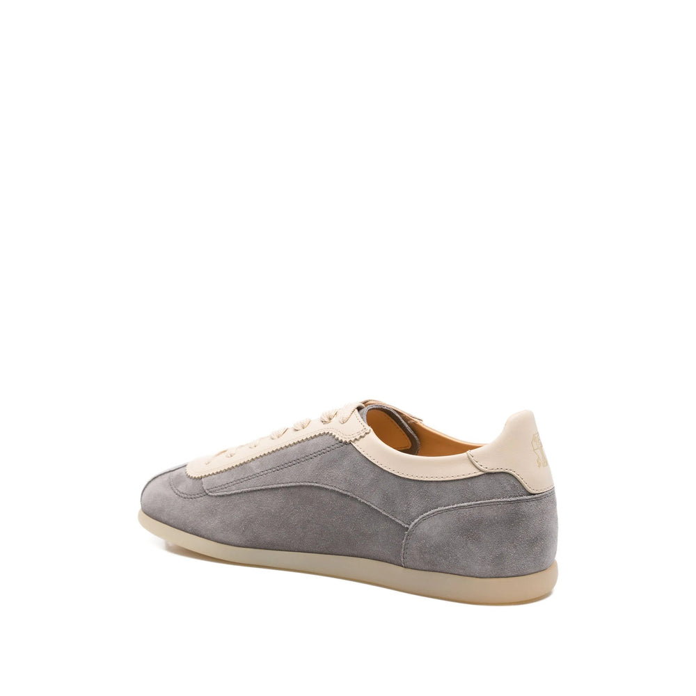 Brunello Cucinelli Round Toe Low-top Sneakers In Gray
