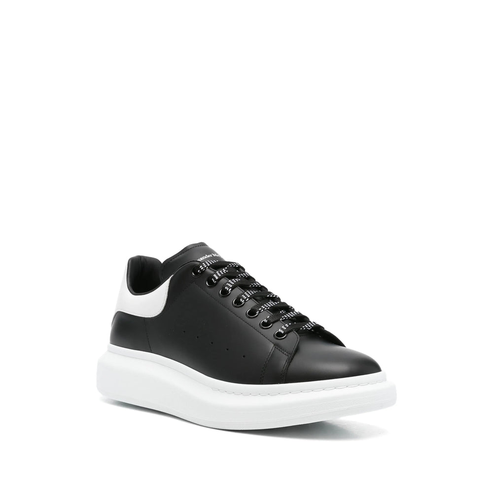 Alexander Mcqueen Black Low Top Sneakers With Chunky Sole And Contrasting Heel In Leather Man In Black