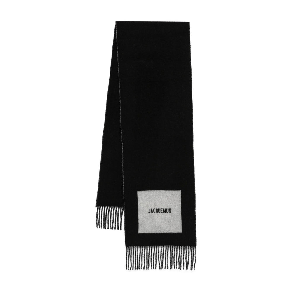 Jacquemus Scarf Square Fringe Detailing In Black