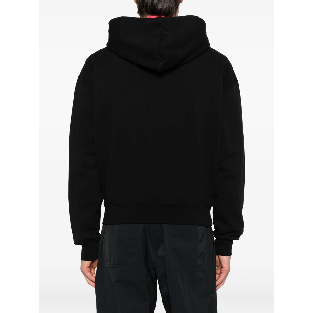 Jacquemus Gros Grain Zip-up Hooded Sweatshirt In Black