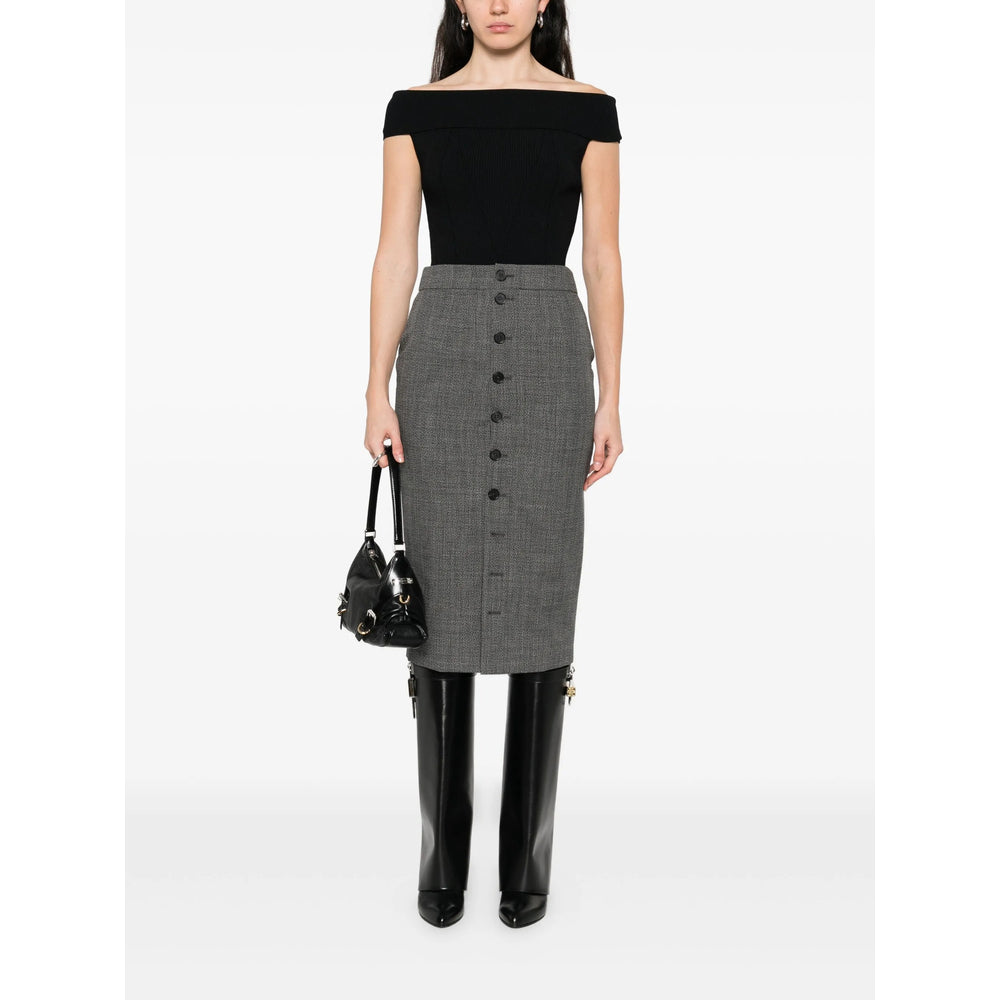 Givenchy Off-shoulder Ribbed Top In Black