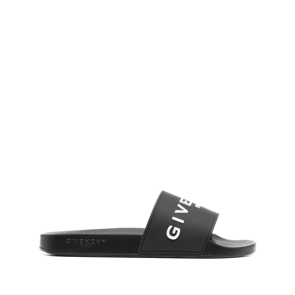 Givenchy Sandalo Slide Con Logo In Black
