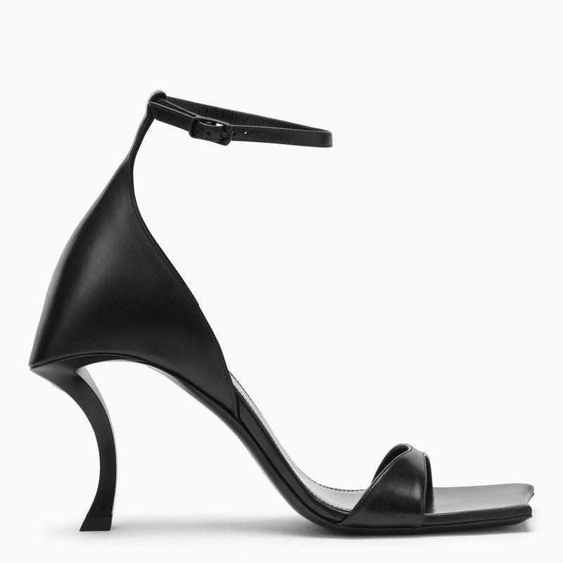 Shop Balenciaga Hourglass 100 Black Leather Sandal Women