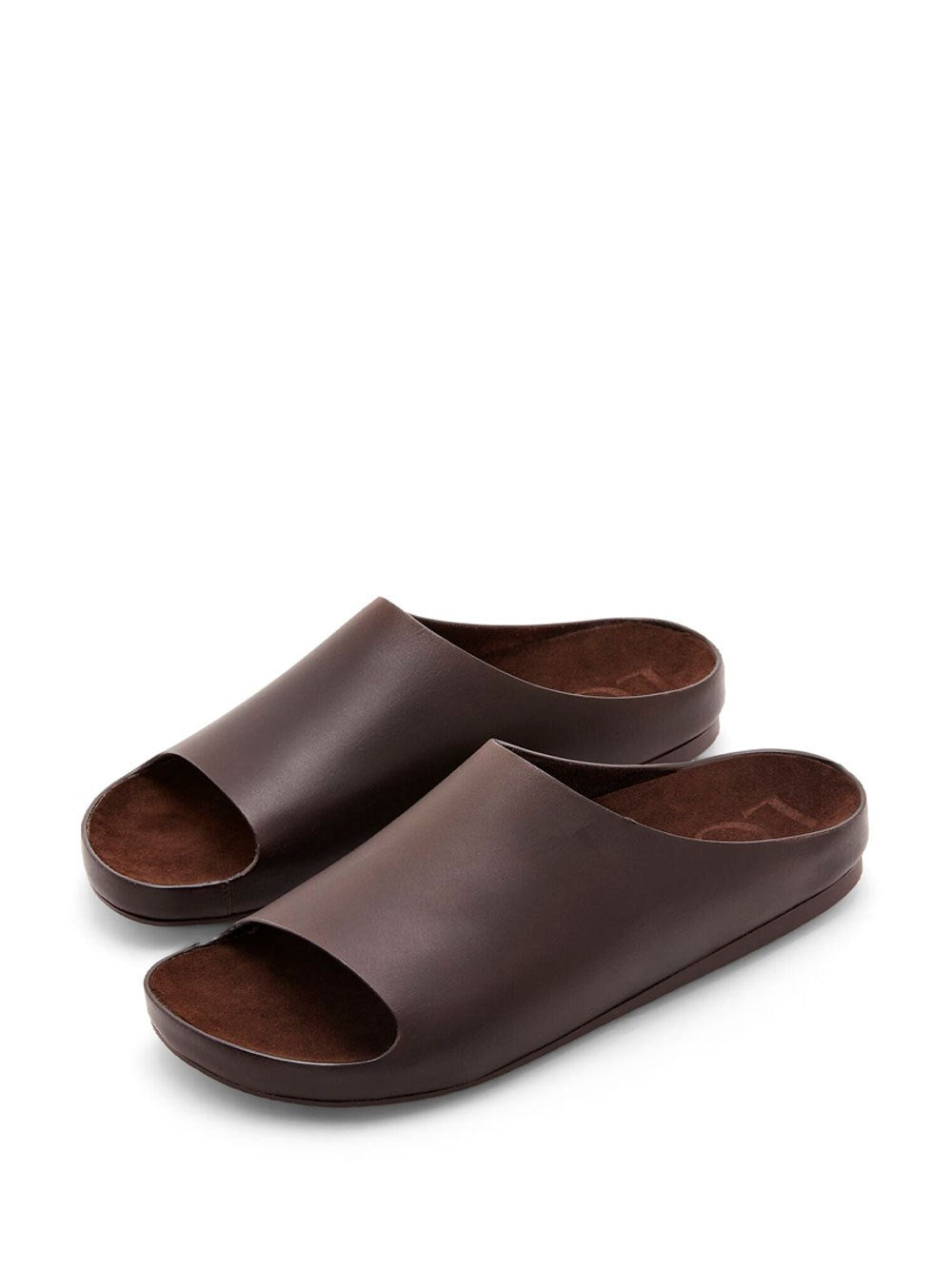 Shop Loewe Men Lago Calfskin Sandals In Brown
