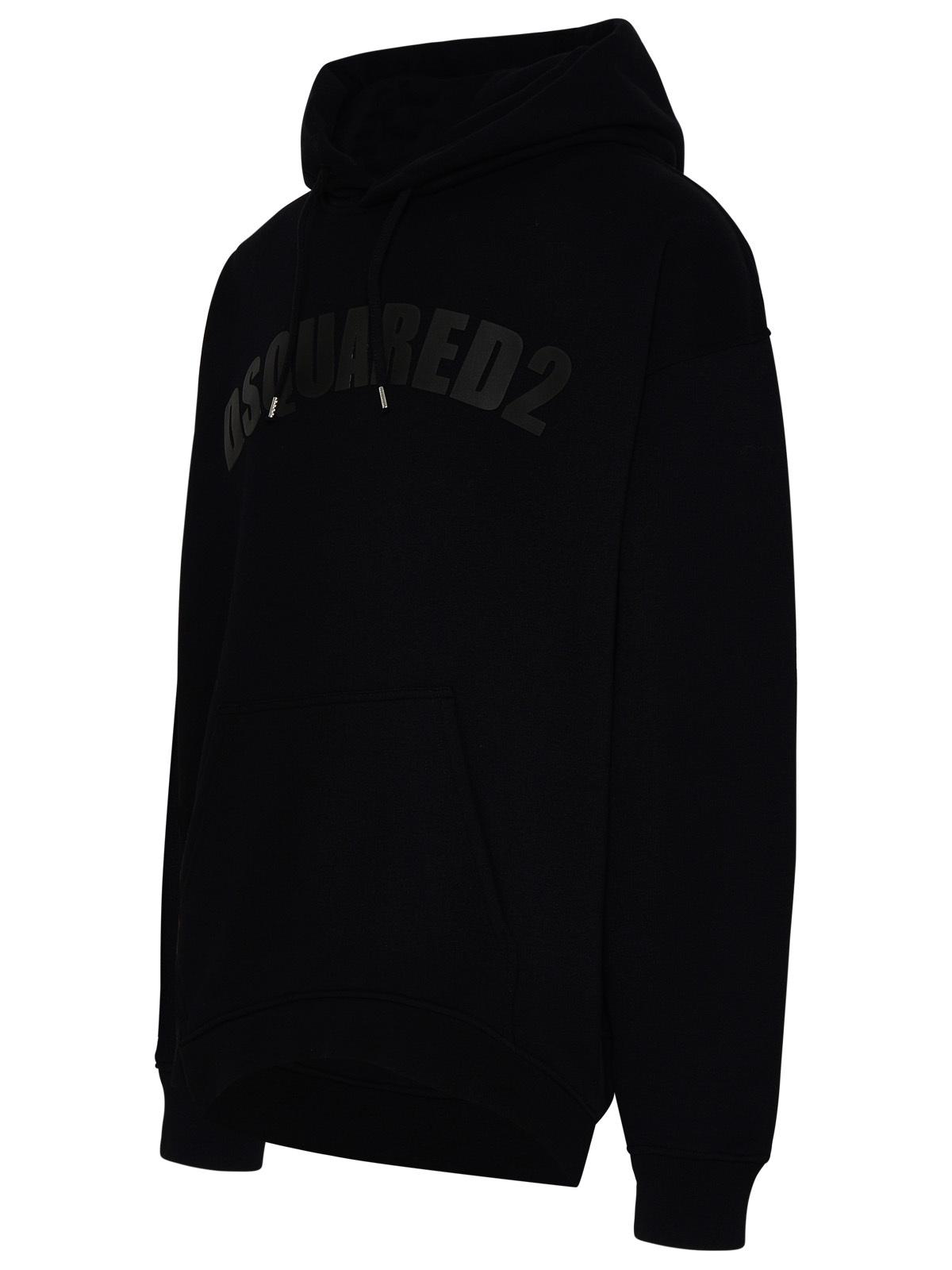 Shop Dsquared2 Black Cotton Sweatshirt Man