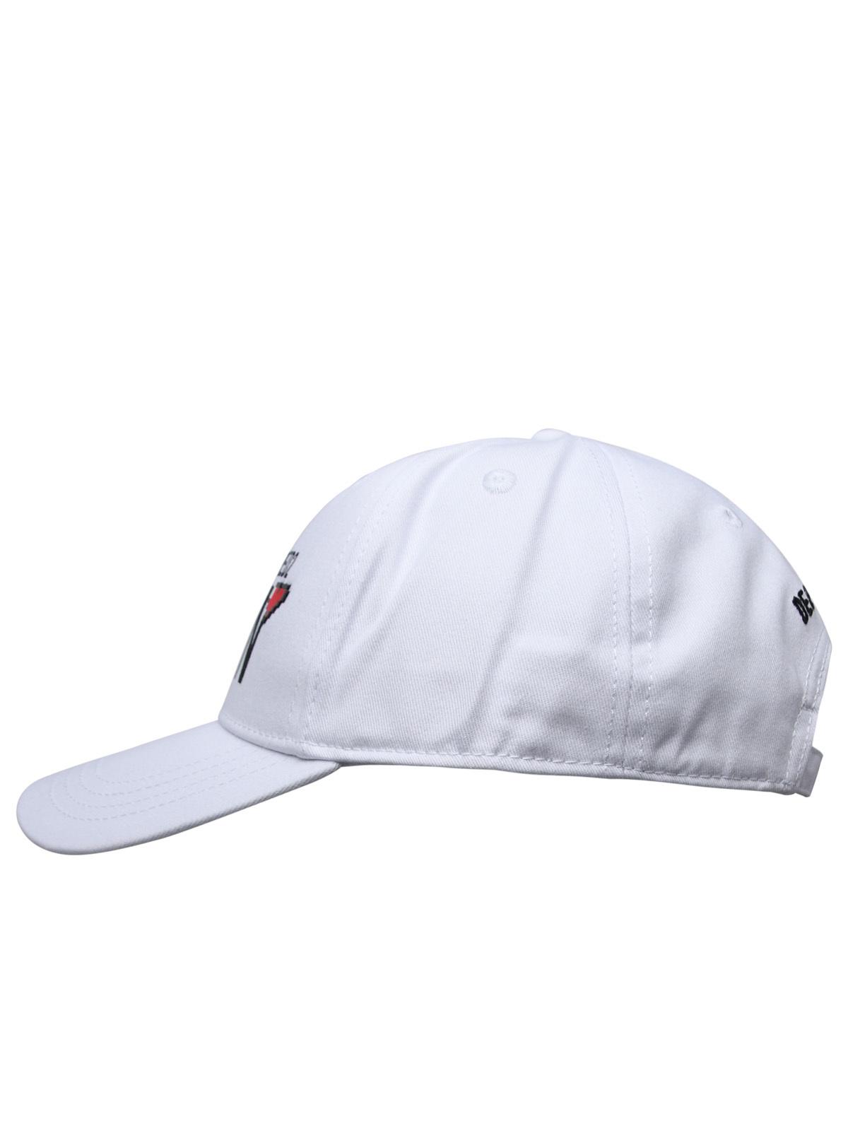 Shop Dsquared2 White Cotton Hat Woman