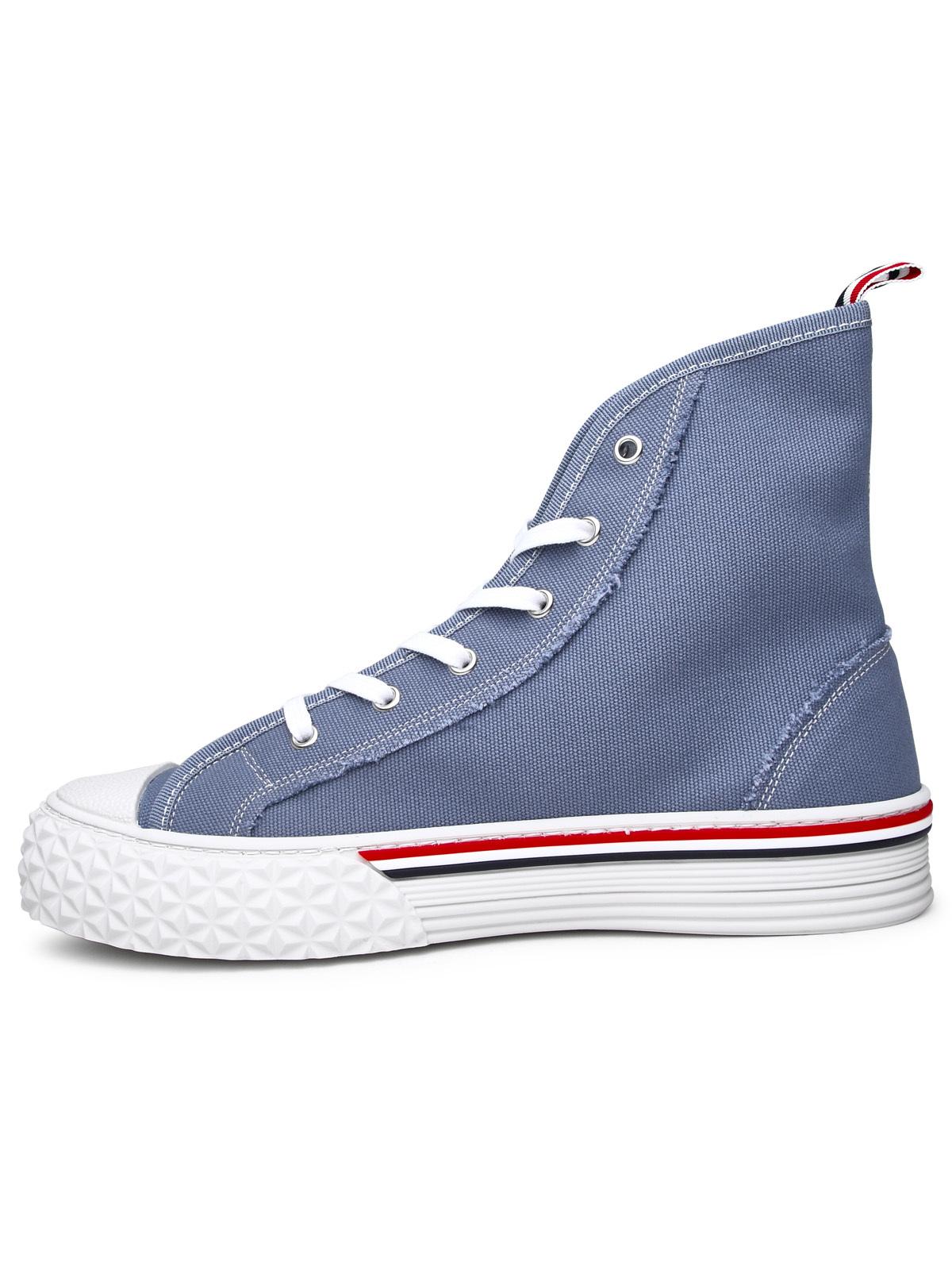 Shop Thom Browne Sneakers In Light Blue Canvas Man