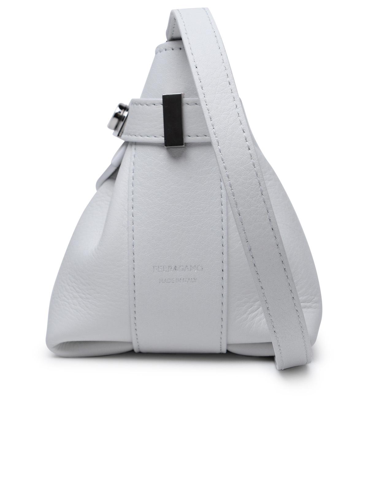 Shop Ferragamo Salvatore  'hug' White Leather Bag Woman