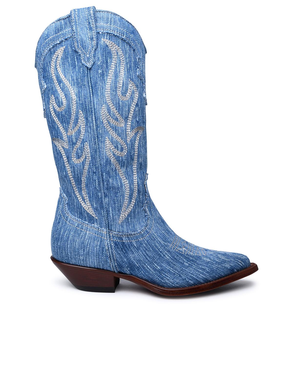 Shop Sonora Light Blue Denim Boots Woman