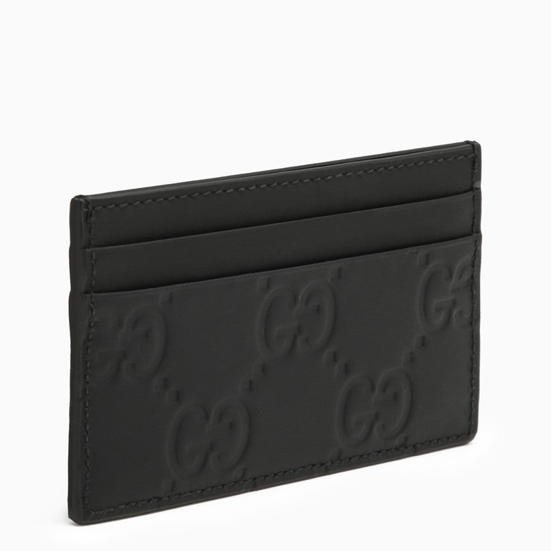 Shop Gucci Gg Black Rubber Card Holder Men In White