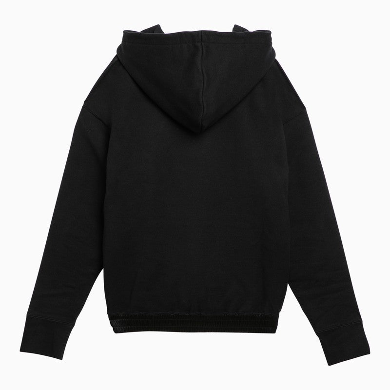 Shop Saint Laurent Black Logoed Sweatshirt Hoodie Men