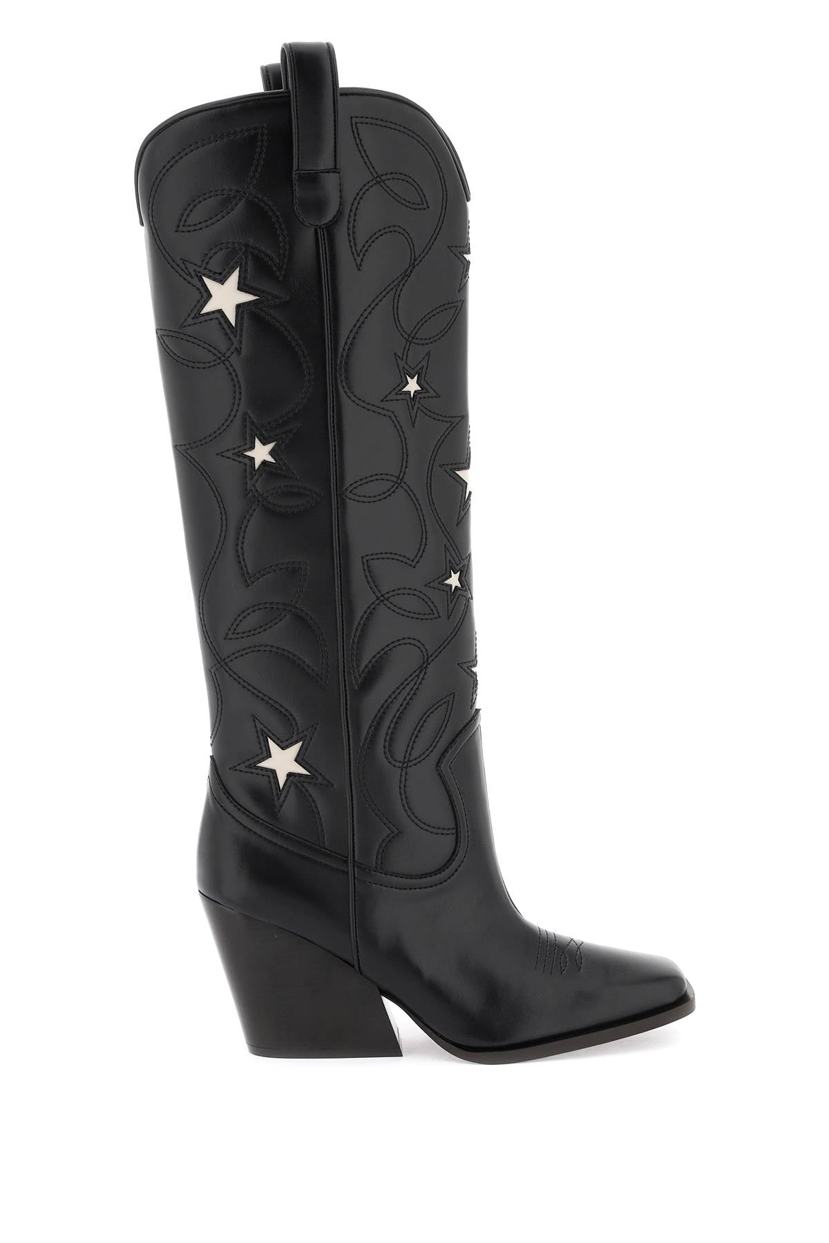 Shop Stella Mccartney Texan Boots With Star Embroidery Women In Multicolor