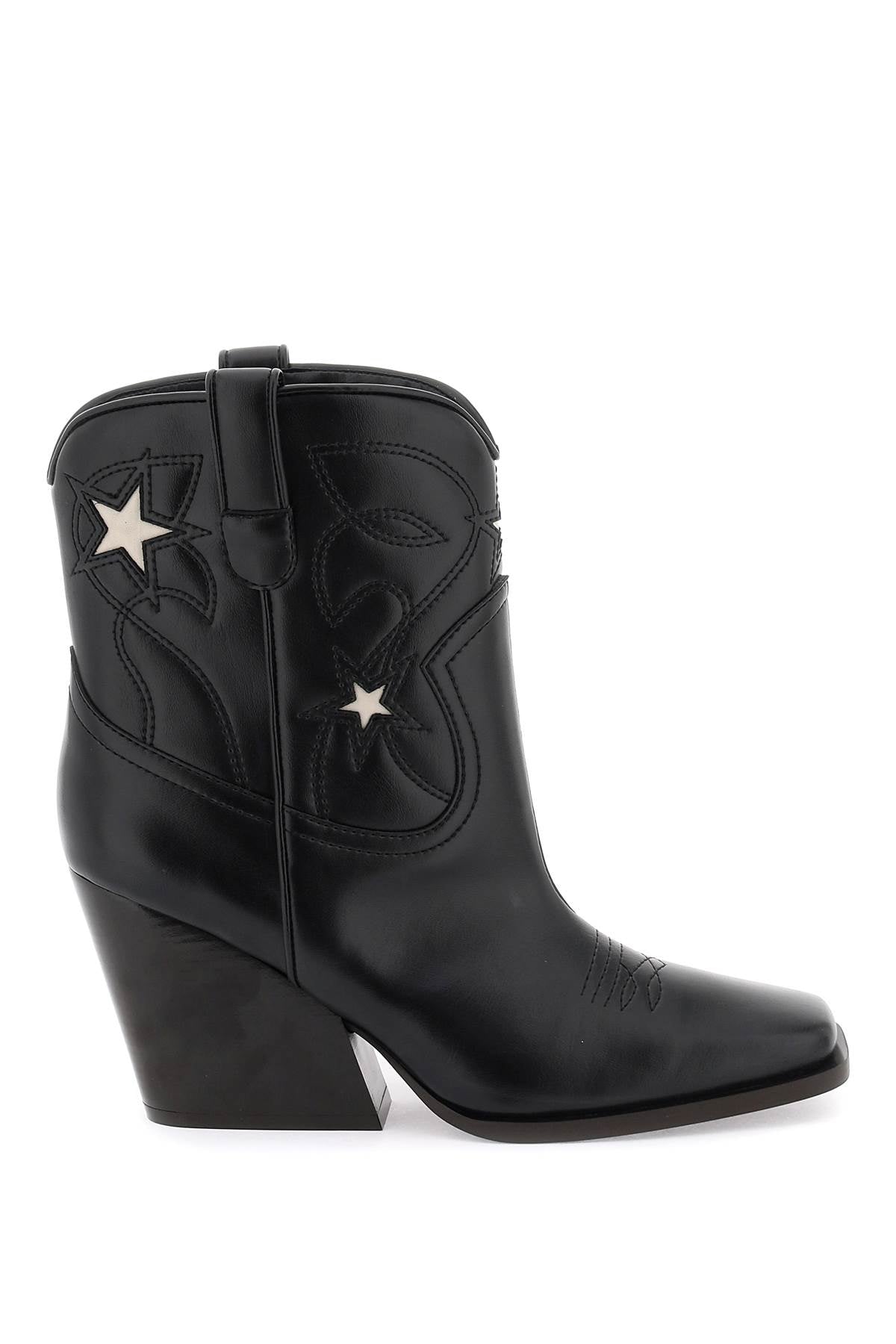 Shop Stella Mccartney Texan Ankle Boots With Star Embroidery Women In Multicolor