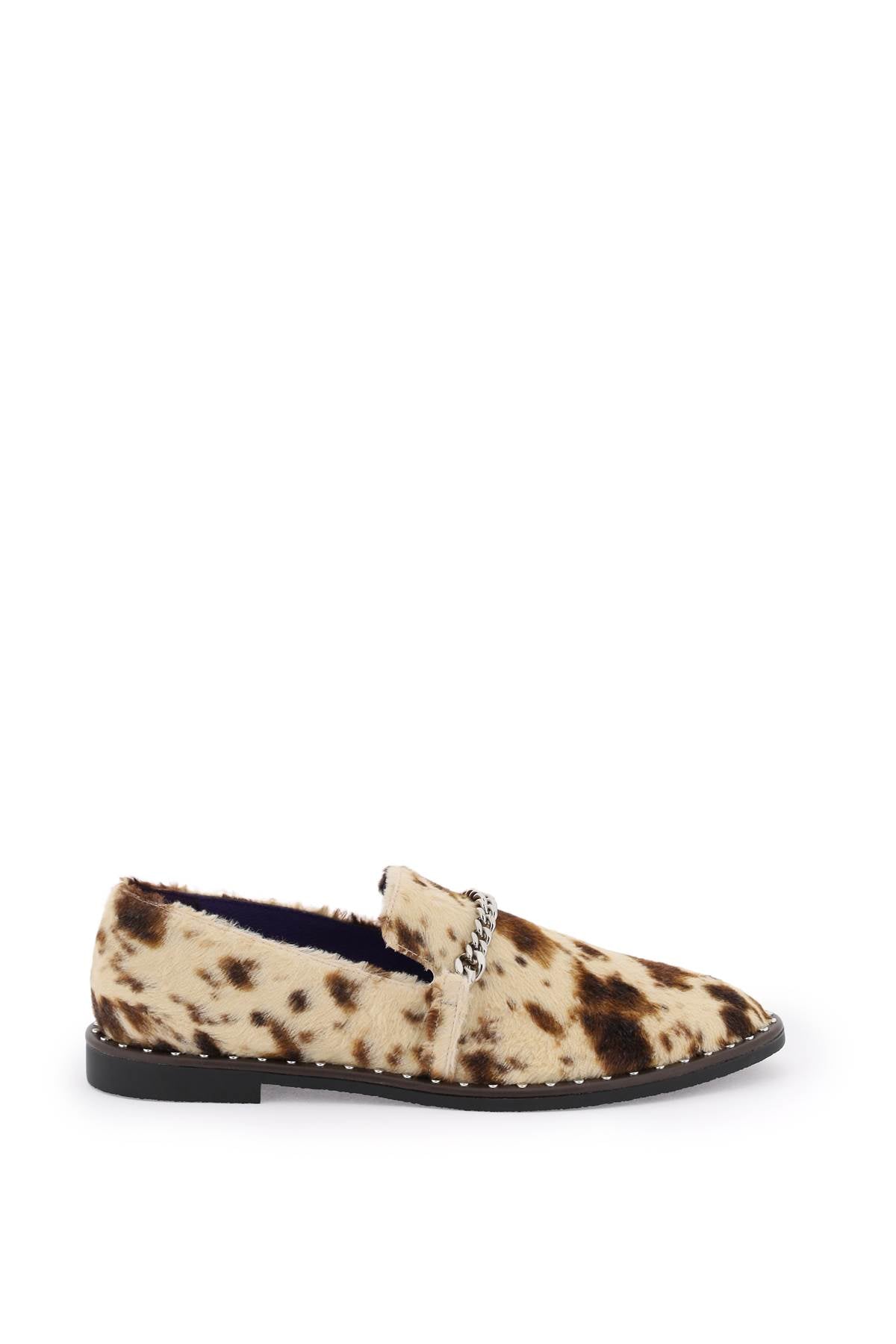 Shop Stella Mccartney Falabella Loafers In Appaloosa-printed Velvet Women In Multicolor