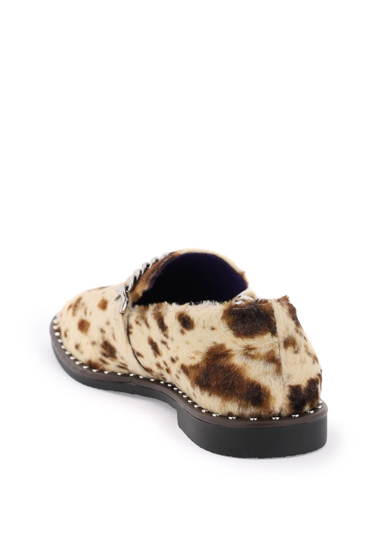 Shop Stella Mccartney Falabella Loafers In Appaloosa-printed Velvet Women In Multicolor