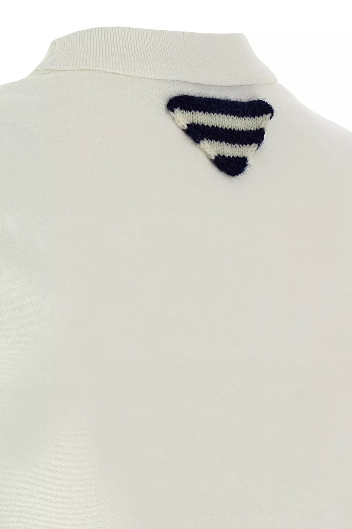 Prada Stamped Logo Crew Neck T-shirt In White