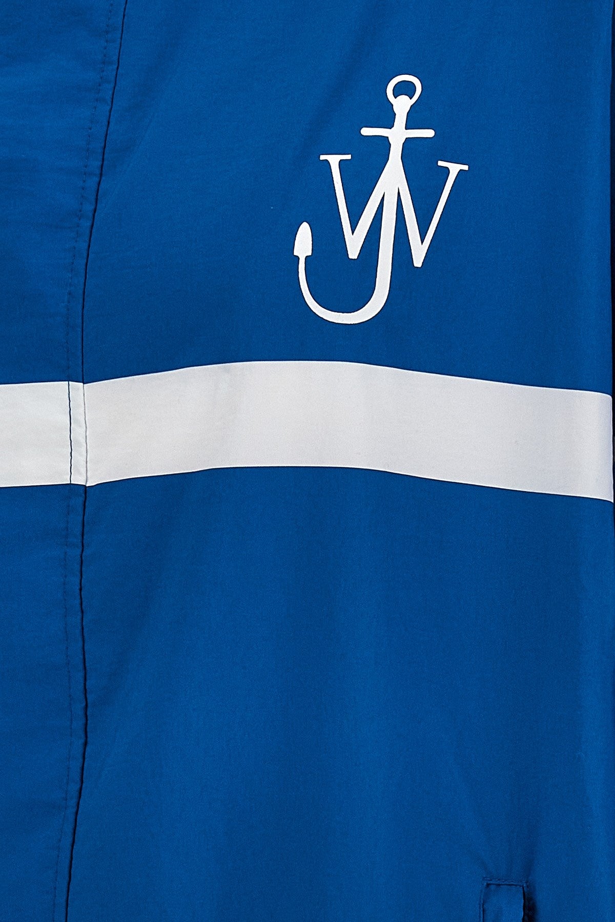 Shop Jw Anderson J.w.anderson Men Logo Print Striped Jacket In Blue