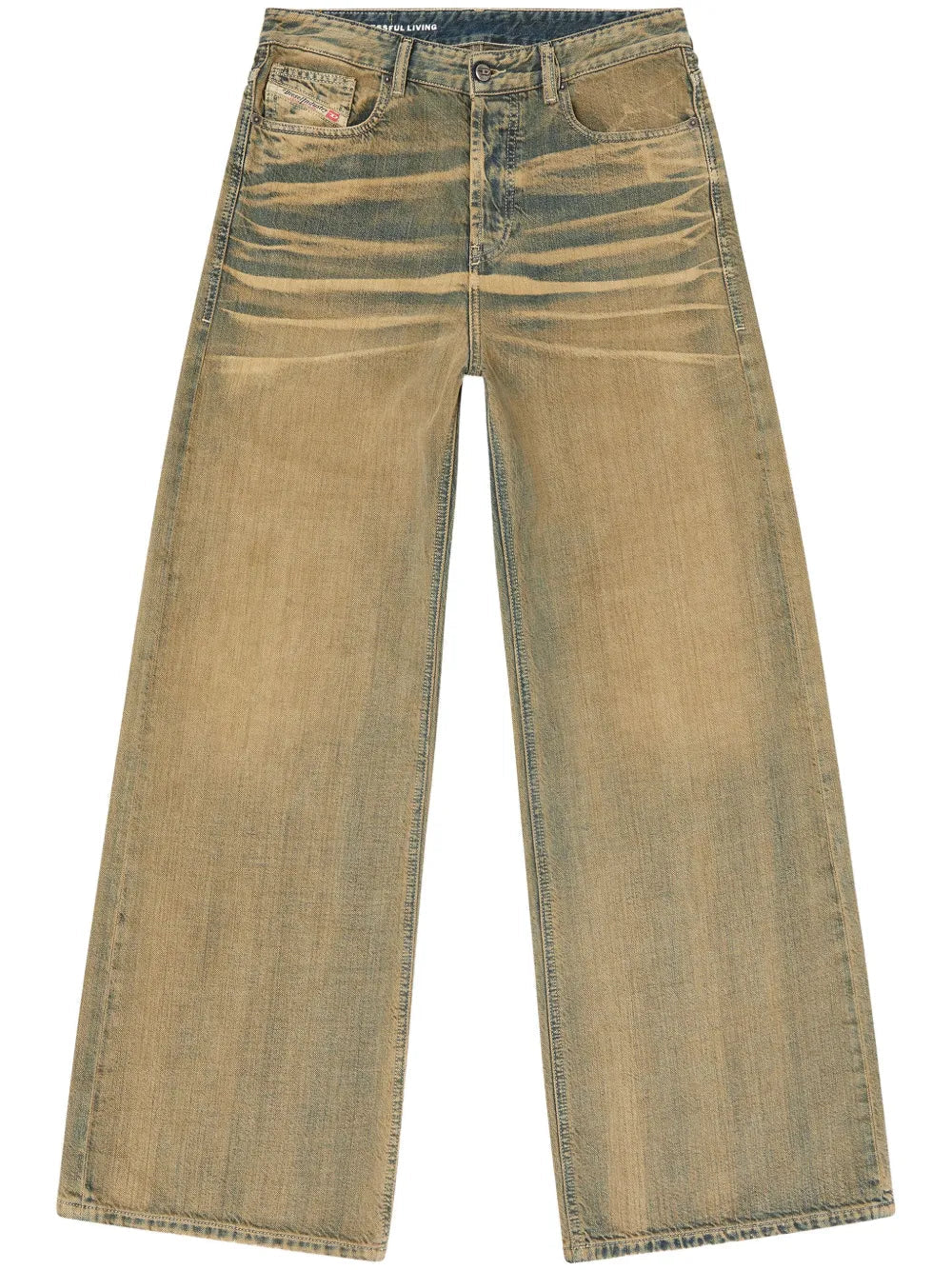 Diesel Straight-leg Jeans In Faded Beige Cotton
