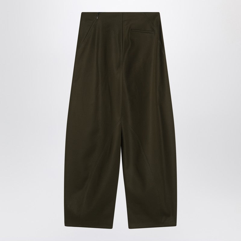 Alaïa Alaia Wide Olive Green Trousers Women In Green